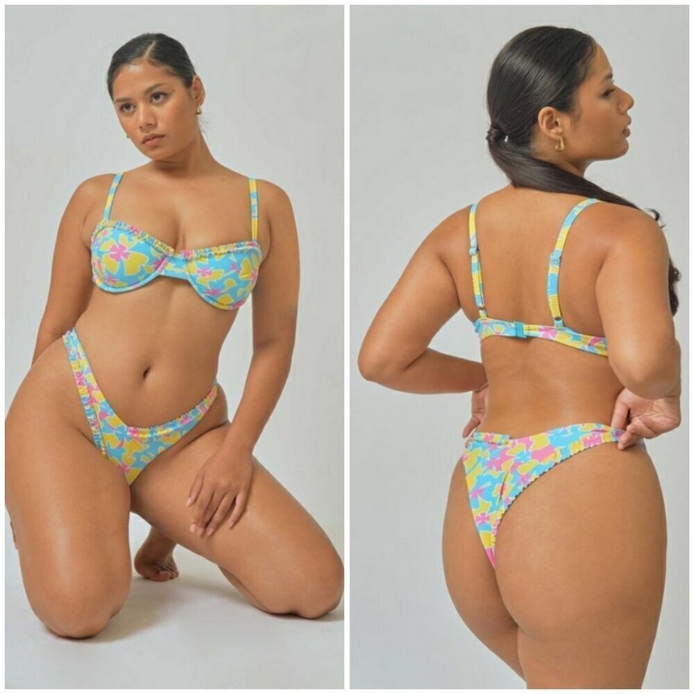 💕BLACKBOUGH💕 Amelia Frilled Cheeky Bottoms ~ Pina Colada Large L NWOT